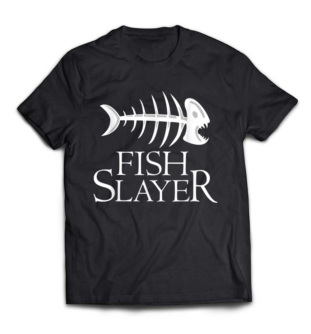 Funny Fish Slayer Fish Bone Fishing Fisherman T-Shirt: A Must-Have for Anglers